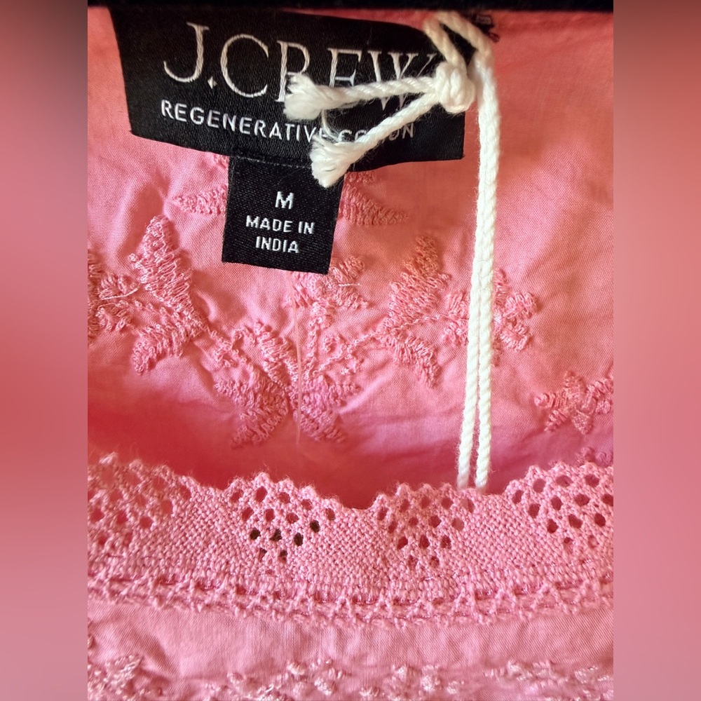 J. Crew Flutter-hem tank in cotton poplin Pink - Picture 4 of 7